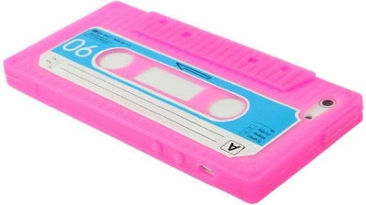 Actual product image König Design Silicone Case Retro Cassette for Mobile iPhone 5 & 5s Pink (Apple iPhone 5)