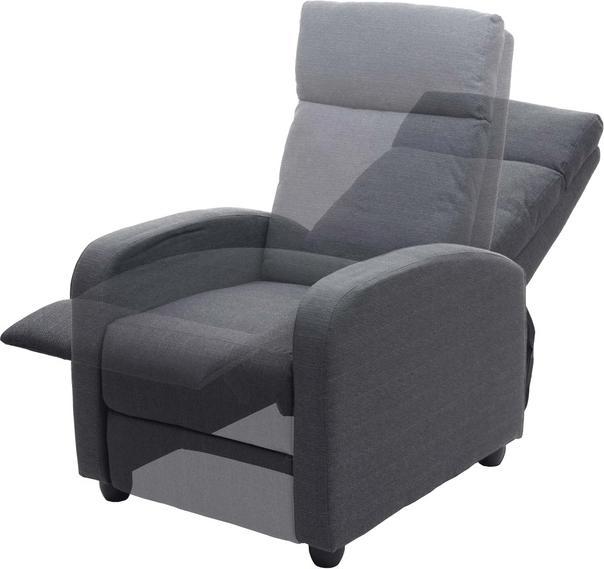 Immagine prodotto Swisshandel24 Poltrona TV, poltrona reclinabile, funzione reclinabile regolabile tessuto/tessuto - grigio chiaro
