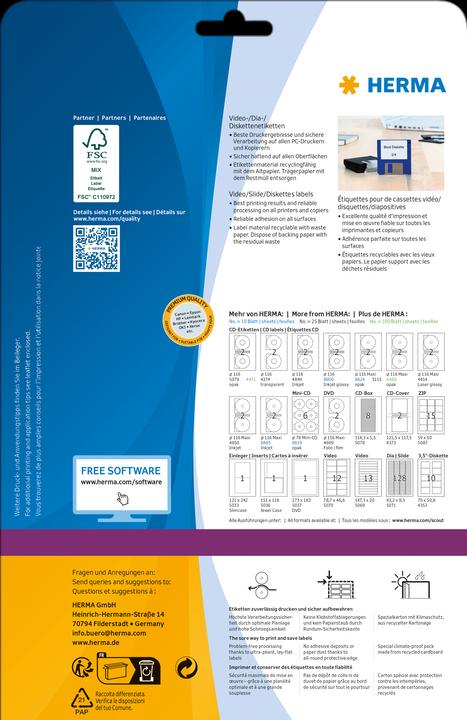 Produktbild HERMA ZIP-Disketten Etiketten A4