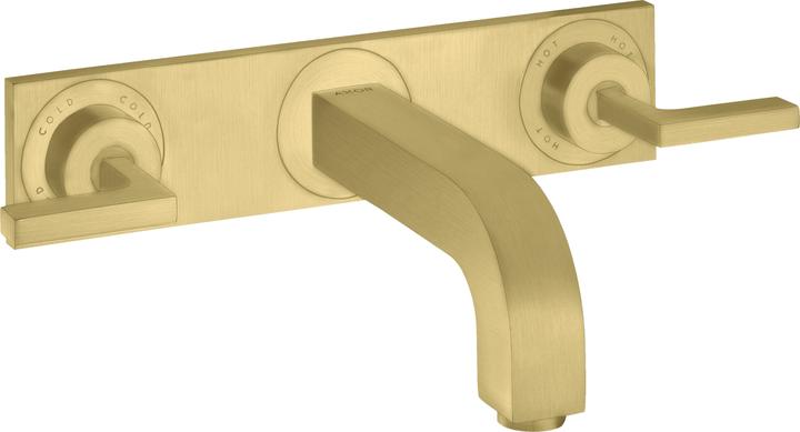 Actual product image Axor Citterio 3-hole concealed basin mixer, spout 222mm, lever handles, plate for