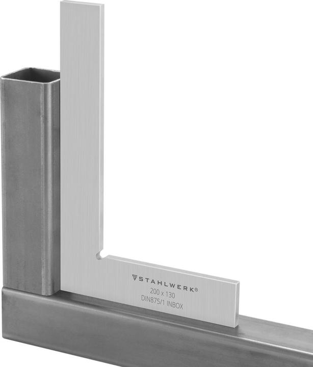 Produktbild Stahlwerk Flachwinkel 90° 200 x 130 mm DIN 875/1 aus rostfreiem Edelstahl