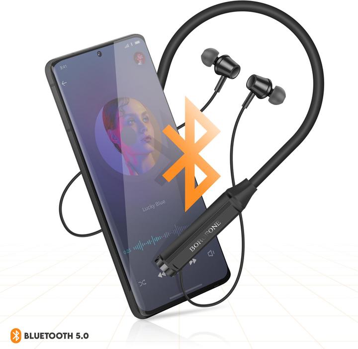 Produktbild Borofone Bluetooth Sportkopfhörer mit Halsband (70 h, Kabellos)