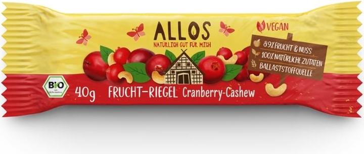 Produktbild Allos Riegel Fruchtschnitte Cranberry-Cashew 40 g (40 g)