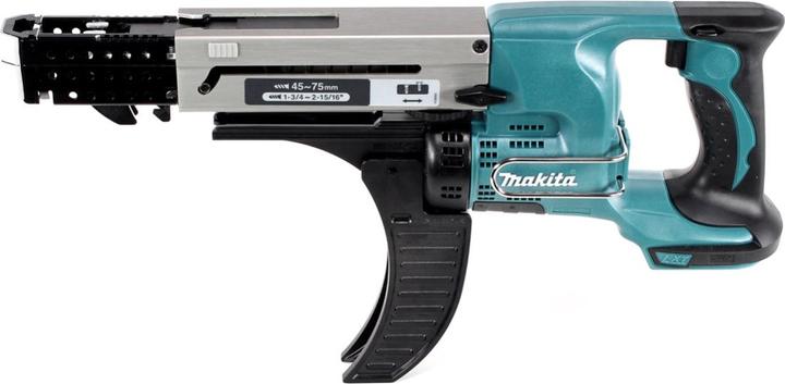 Actual product image Makita DFR 750 RGJ Battery Magazine Screwdriver 18V 45-75mm + 2x Battery 6,0Ah + Charger + Makpac (Rechargeable battery operated)