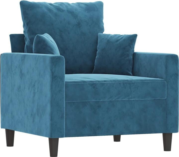 Immagine prodotto VidaXL Poltrona blu 60 cm in velluto,Colore: Blu,Materiale: Velluto (100