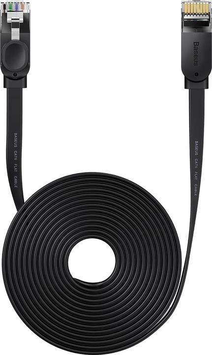 Immagine prodotto Baseus Alta velocità Sei tipi di cavo di rete RJ45 Gigabit (cavo piatto)15m Nero (UTP, CAT6, 15 m)