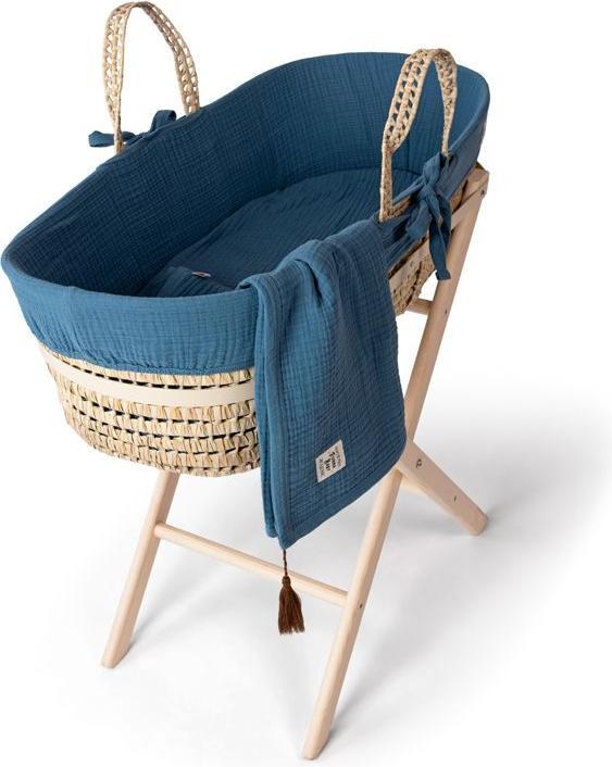 Funnababy Ensemble Couffin de Moïse en Mousseline - Province - Pétrole - 85 cm