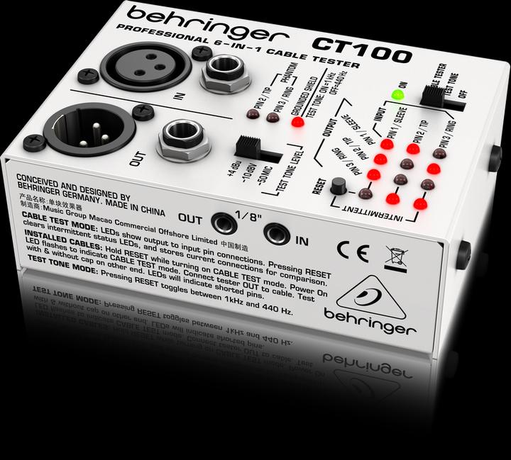 Image du produit Behringer Testeur de câbles CT100 (Testeur de câbles audio)