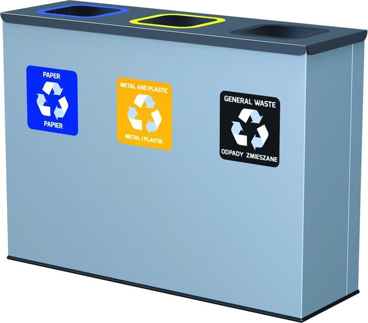 Alda waste bin for segregation stainless steel (A134-10) (180 l)
