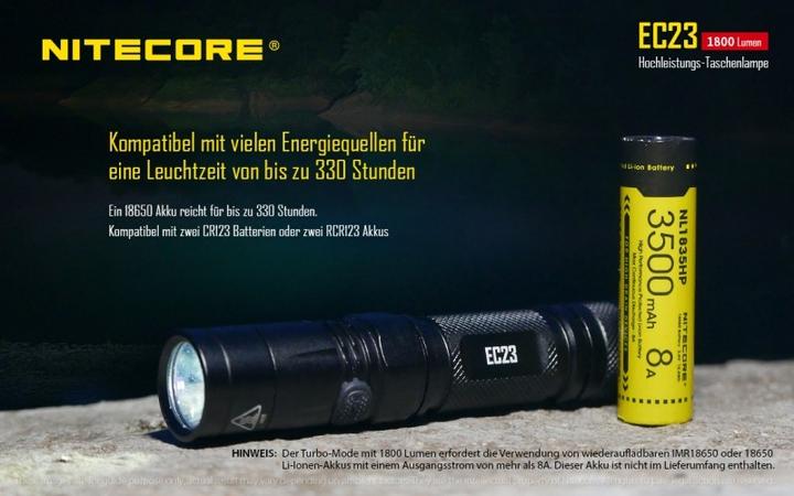 Actual product image Nitecore Ec23 (12.90 cm, 1800 lm)