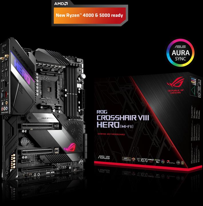 Immagine prodotto ASUS Rog Crosshair VIII Eroe WI-FI (AM4, AMD X570, ATX)