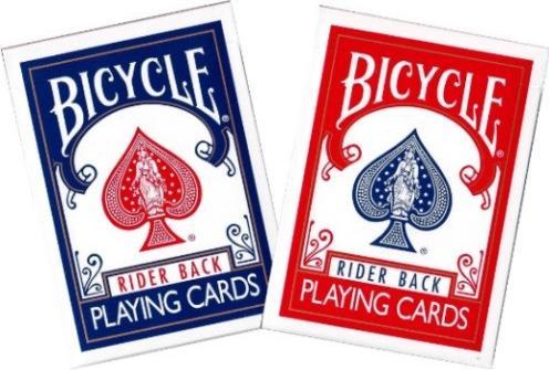 Actual product image Megagic Bicycle cards red or blue (German)