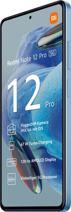 Productafbeelding Xiaomi Redmi Note 12 Pro 5G (8GB) (128 GB, Hemelsblauw, 6.67", Dubbele SIM, 50 Mpx, 5G)