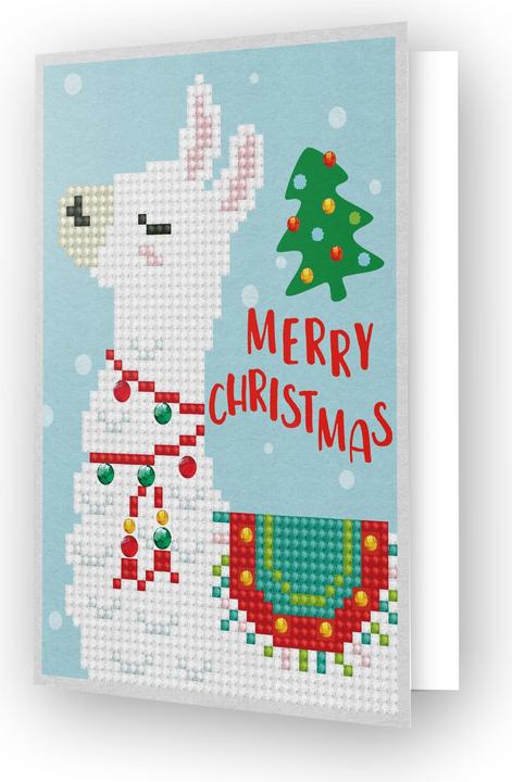 Diamond Dotz Greeting Card- Joyeux Noël Llama