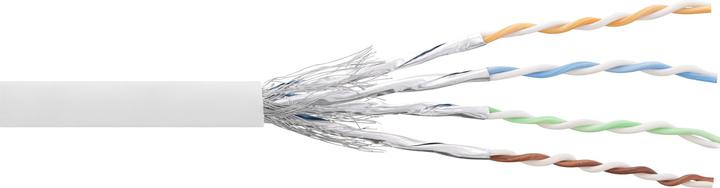 Actual product image InLine Patch cord Cat.6 S/FTP/PIMF AWG27 PVC white 100m for assembling (S/FTP, CAT6, 100 m)