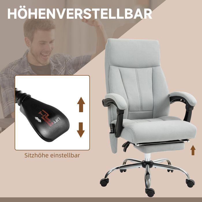 Image du produit Swisshandel24 Chaise de bureau avec fonction massage, ergonomique avec fonction chaise longue, chauffage