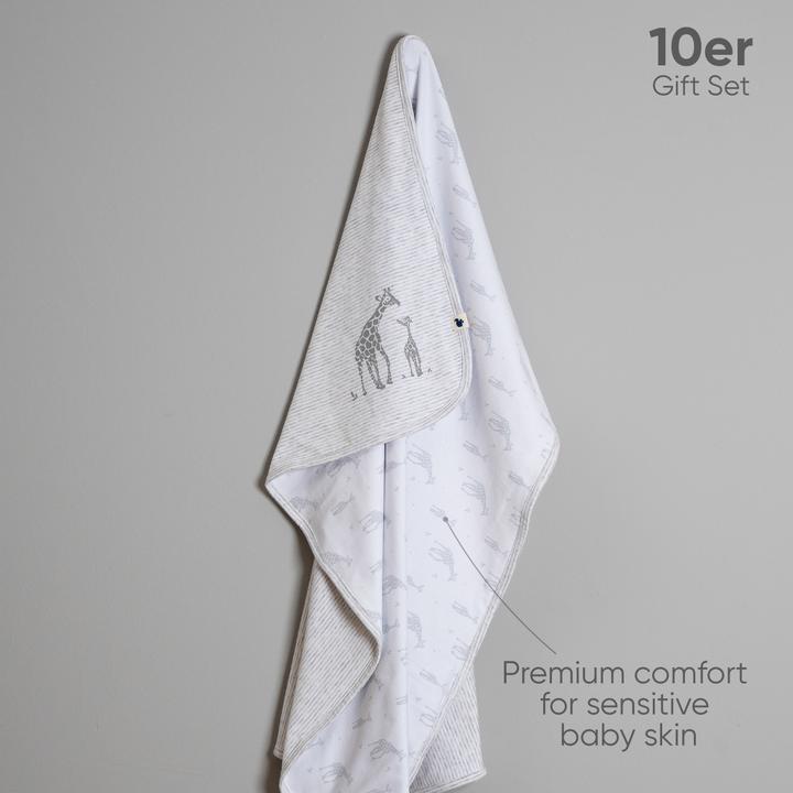 Actual product image TotsTale Premium 10-Piece Organic Cotton Gift Set - Newborn Essentials (50, 56, 62, 68)