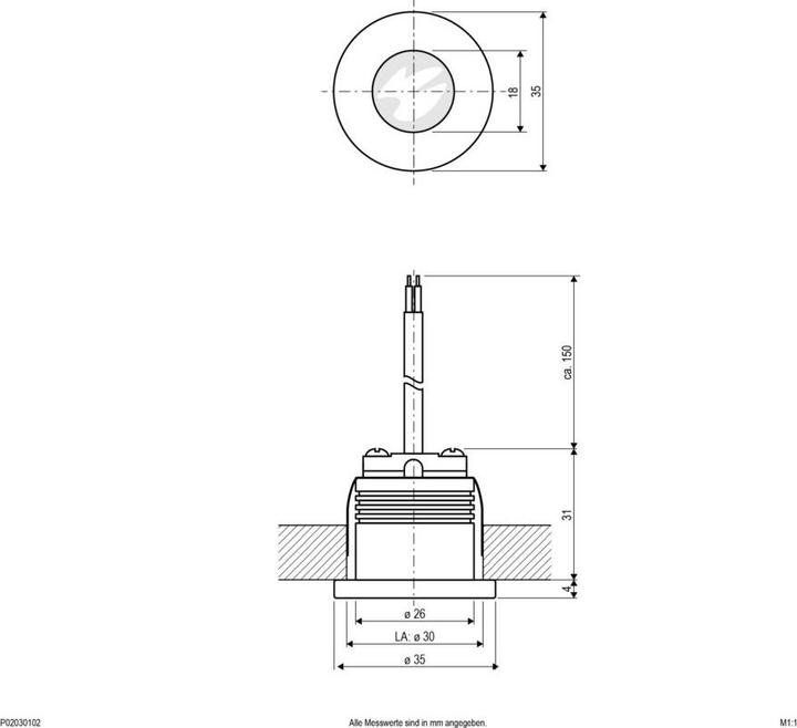 Image du produit EVN P02030102 blanc LED encastrable 3000K (270 lm)
