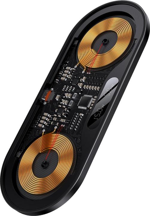 Actual product image Baseus Digital LED Display 2in1 Wireless Charger (20 W)