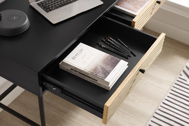 Produktbild SalesFever Schreibtisch Echtholzfurnierx75 schwarz (120 x 50 x 75 cm)