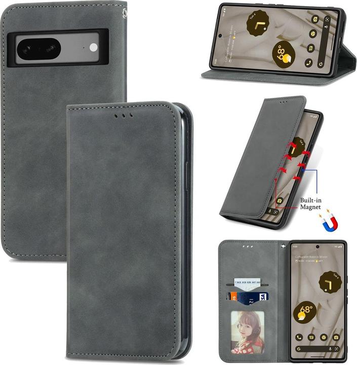 Actual product image König Design Case Mobile Protection for Google Pixel 7A Case Cover Flip Pocket Wallet Cases New (Google Pixel 7a)