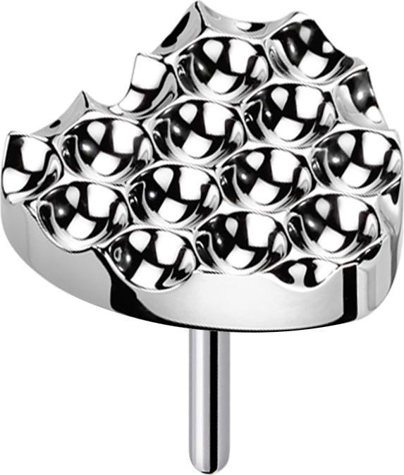 Star Piercing Threadless gepunkteter Diamantschliff Herz silber (ohne Messing, Titan G23)