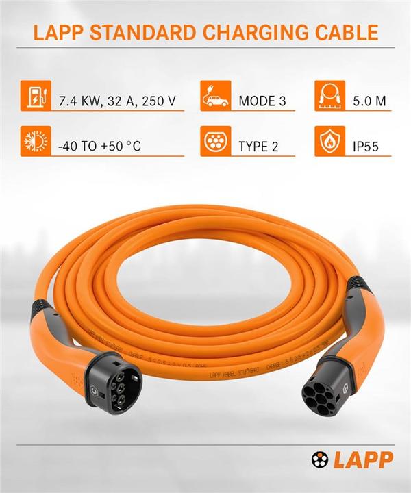 Produktbild Lapp Mobility EV-TYP2 (Typ 2, 7.40 kW, 32 A, 5 m)