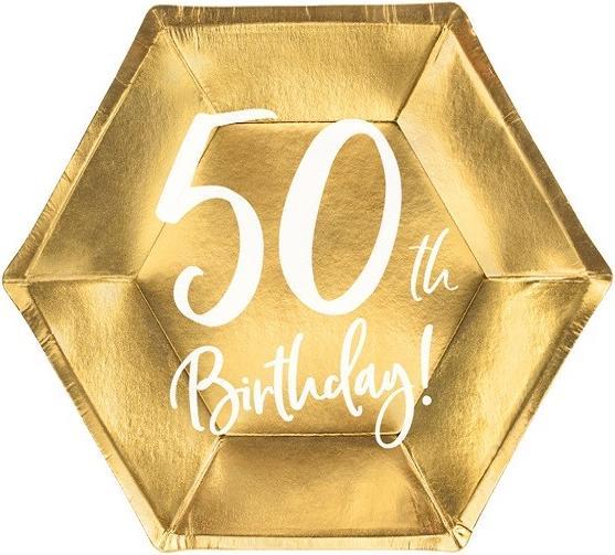 Image du produit Partydeco Assiette 50 ans en or