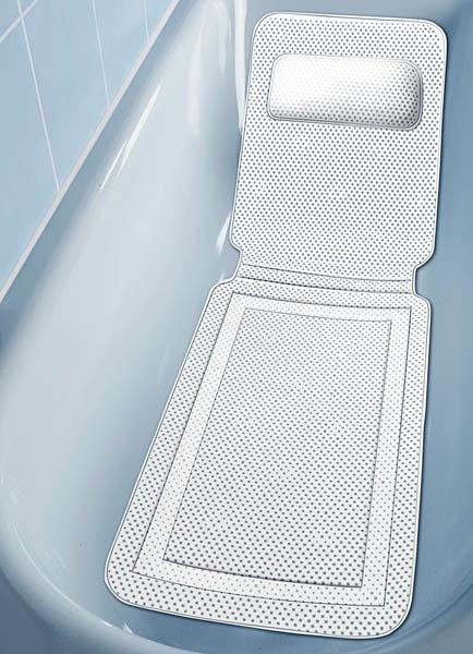 Image du produit Wenko Tapis de baignoire Confort avec coussin pour la nuque (125 x 36 x 6 cm)