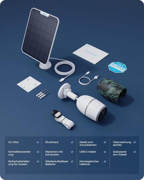 Produktbild Reolink 4G/LTE-Kamera GO Ultra inkl. Solarpanel 2 + SIM (3840 x 2160 Pixels)