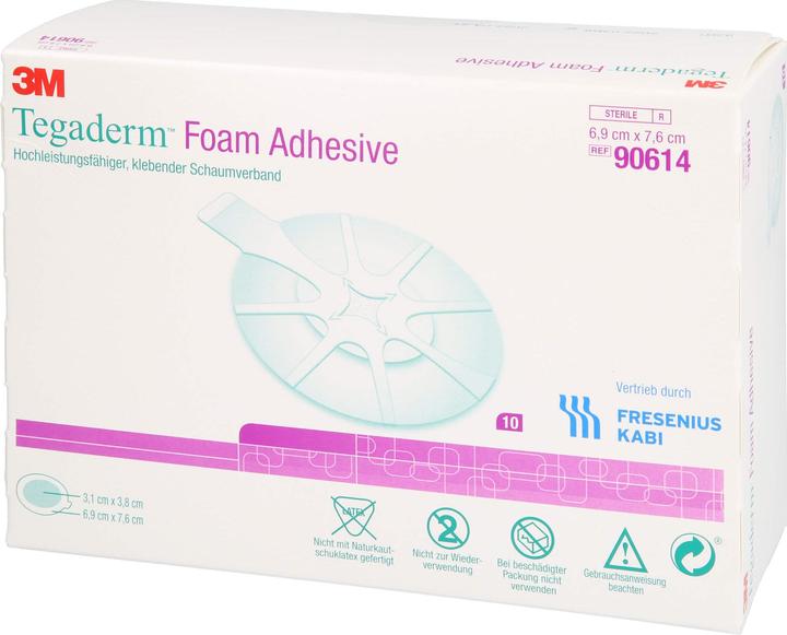 Actual product image 3M Tegaderm Foam Adhesive 6.9x7.6 cm oval 90614, 10 pcs VER