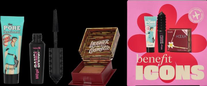 Actual product image BeneFit Cosmetics Benefit Icons 3-Piece Miniature Set 0.25 Oz Primer + 0.14 Oz Badgal (Makeup set)