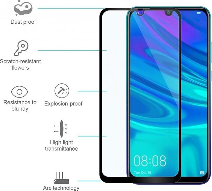 Produktbild Screenguard Huawei P Smart 2019 Full Screen Panzerglas Schutzfolie 2.5D 9H (1 Stück, Huawei P Smart (2019))
