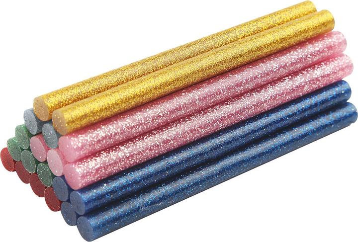 Immagine prodotto Mannesmann Pistola per colla a caldo con 20 bastoncini colorati di glitter