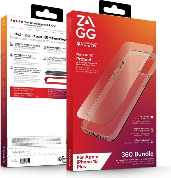 Image du produit Zagg Invisibleshield Bndl Glass (1 pièce(s), Apple iPhone 15 Plus)