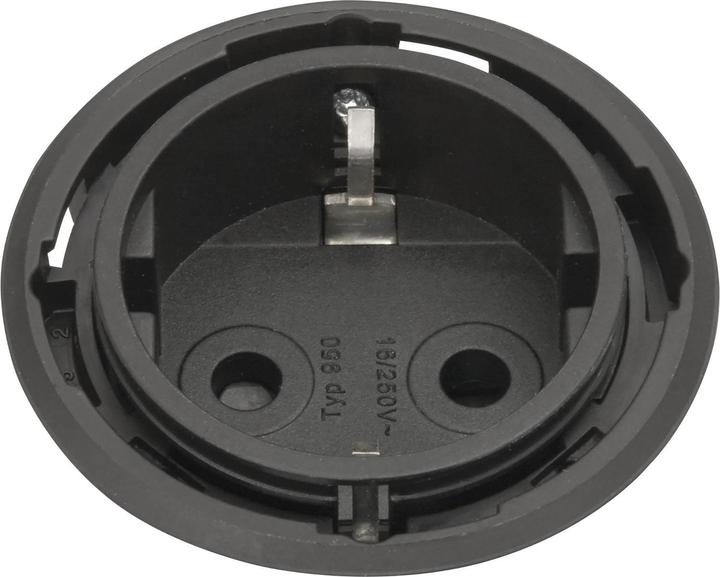 Actual product image Evoline One socket outlet without cover ring ø 59mm with angled plug plastic black