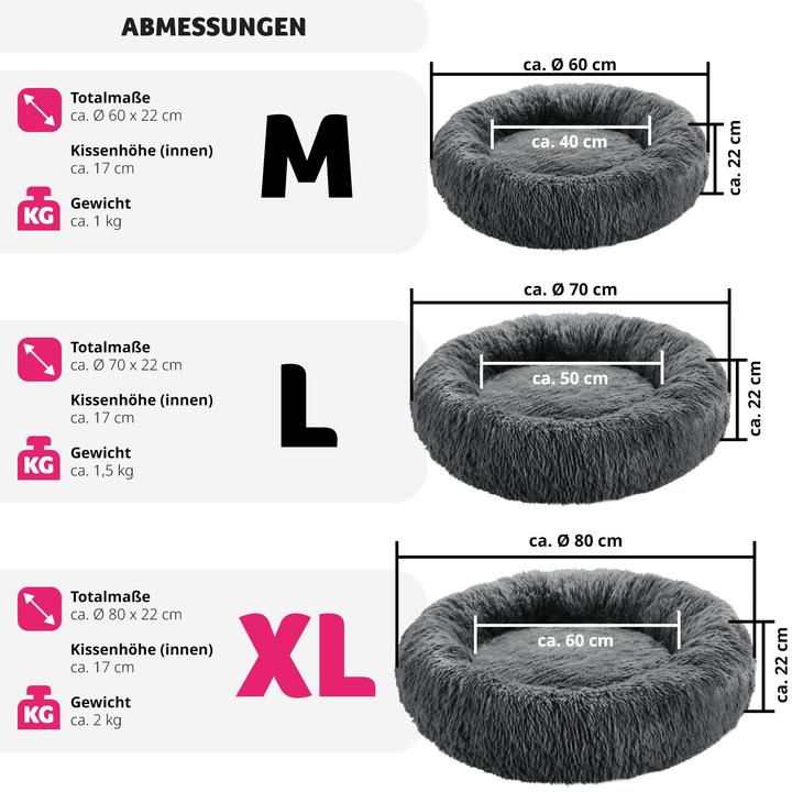 Image du produit tectake Panier pour chien Maja avec rembourrage épais et maille peluche longue (Chien)