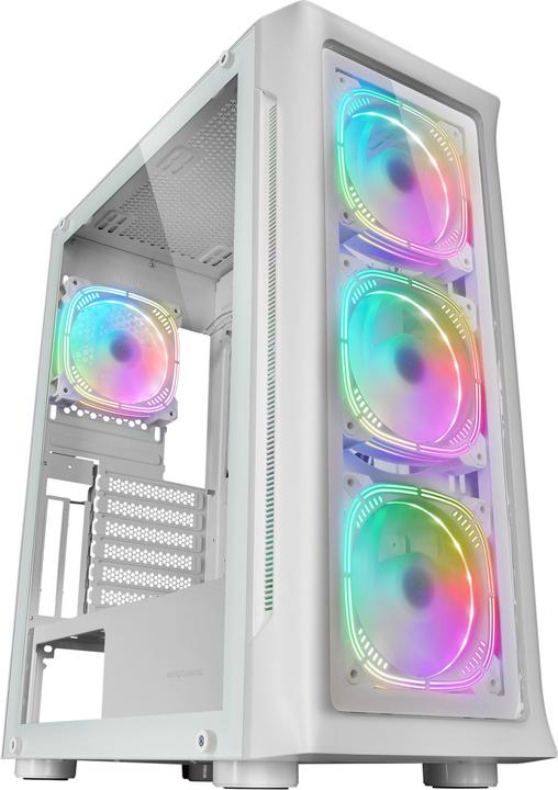 Mars Gaming Boitier Grand Tour E-Atx Mc-Neo RGB Avec Panneau Vitré (Blanc) (mATX, Mini-ITX, ATX)