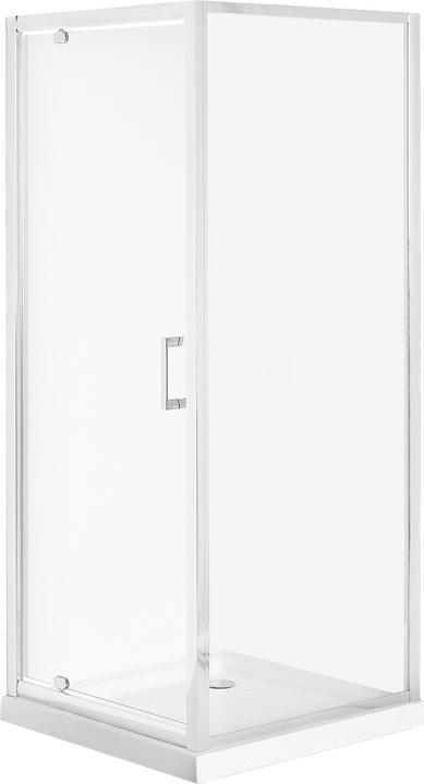 Produktbild Beliani Duschabtrennung aus Temperglas 70 x 70 x 185 cm silber DARLI (70 cm, 70 cm, 185 cm)