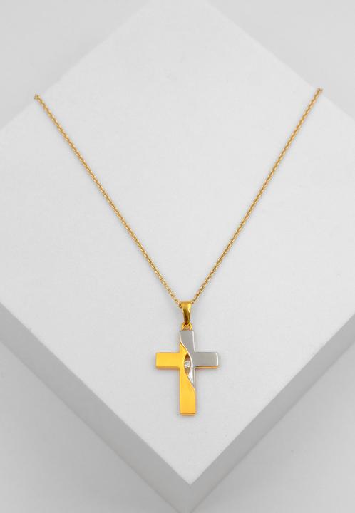 Image du produit Muau Croix (750, Or jaune 18 carats, Or blanc)