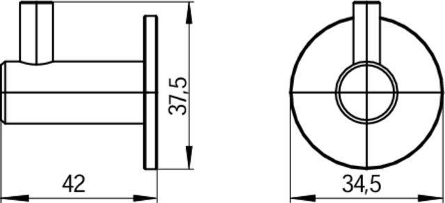 Produktbild Haken rund Rosette 35mm Edelstahl gebürstet matt