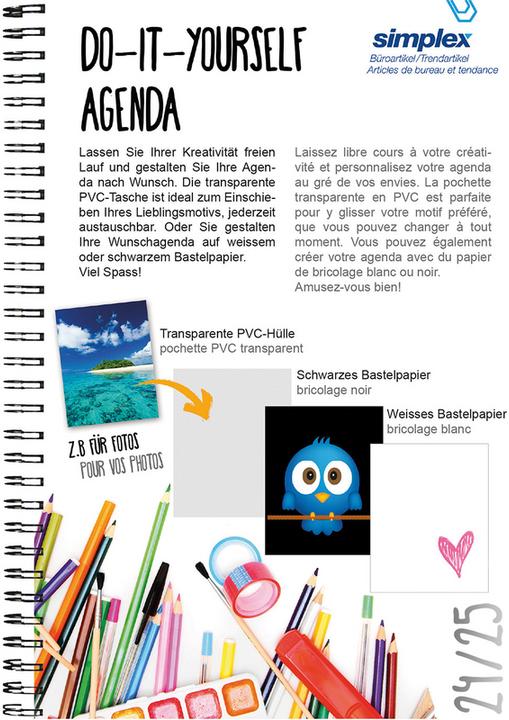 Simplex Schüleragenda Do-it y. 24/25 500104.25 1W/2S 17M weiss ML 8x12.5cm (A7, Deutsch)