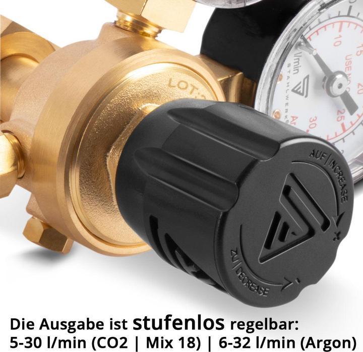 Immagine prodotto Stahlwerk Mini riduttore di pressione Regolatore di pressione 200 bar per miscela argon CO2
