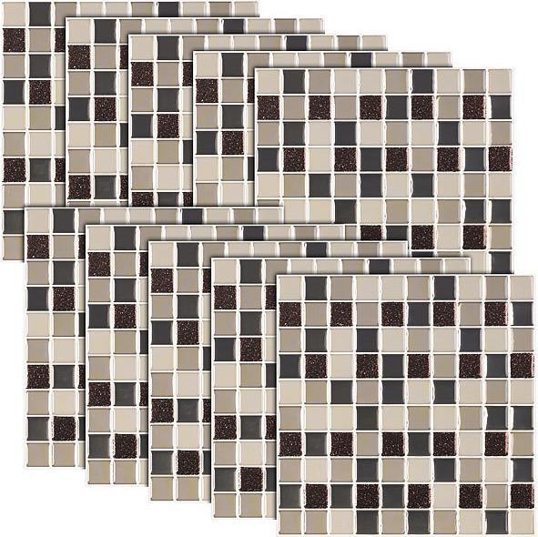 Image du produit Infactory Autocollants pour carreaux de mosaïque 3D, lot de 3 (25 x 25 cm)