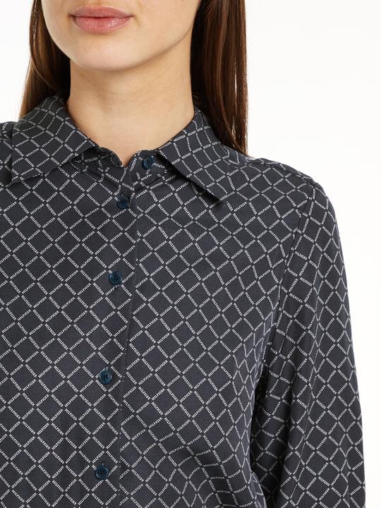 Produktbild Tommy Hilfiger Diamond Monotype Dames Jurk Viscose - Blauw - Maat 40 (40)