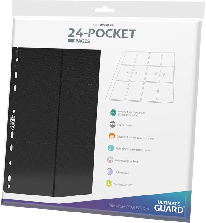Actual product image Ultimate Guard File inserts 24-Pocket QuadRow Pages Black 10 pcs