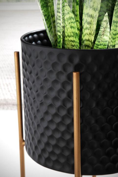 Actual product image FineBuy Set of 2 Planters FB92214 Metal Black (30 cm)
