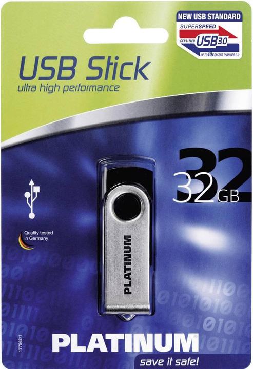 Actual product image BestMedia Platinum HighSpeed USB Drive TWS (32 GB, USB-A, USB 3.0)
