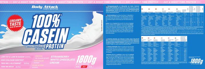 Actual product image Body Attack 100 % Casein Protein (1800g can) (Chocolate, 1 pcs., 1800 g)