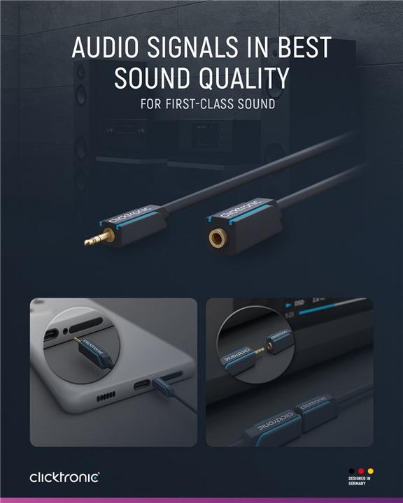 Produktbild clicktronic MP3 Audio-Verlängerung (5 m, 3.5mm Klinke (AUX))